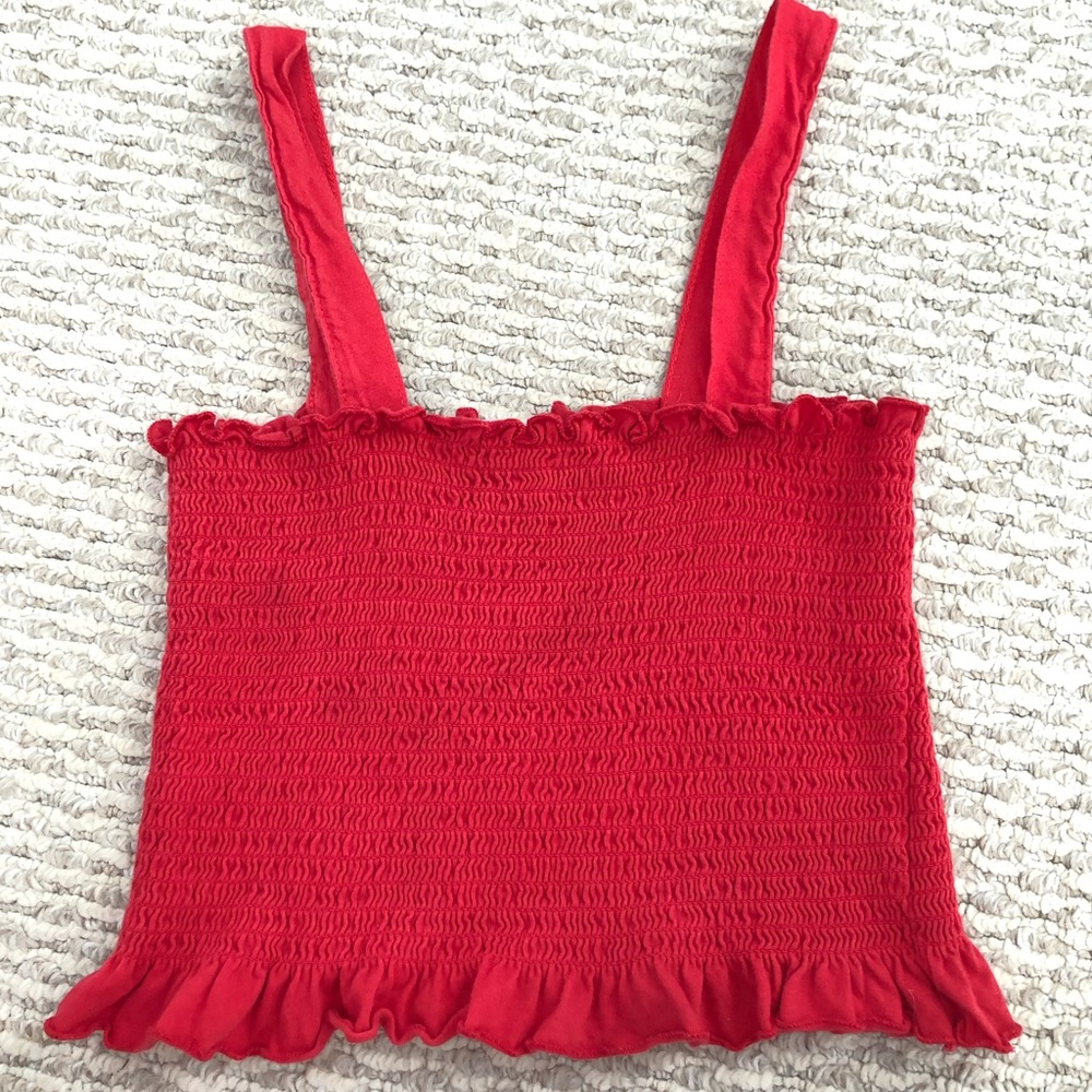 Ruffle crop tank top